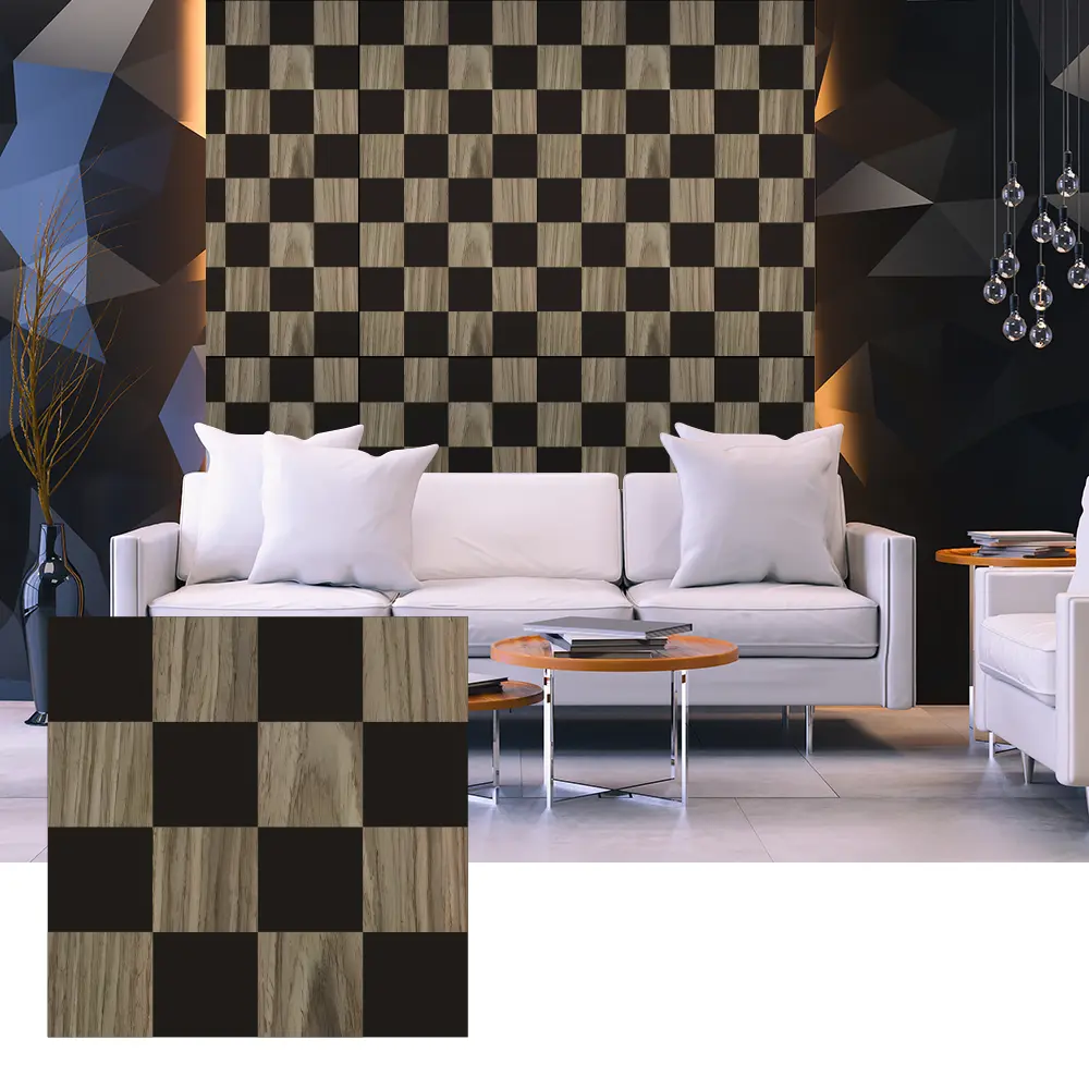 3D koka finiera akustiskie paneļi interjera sienu dizainam