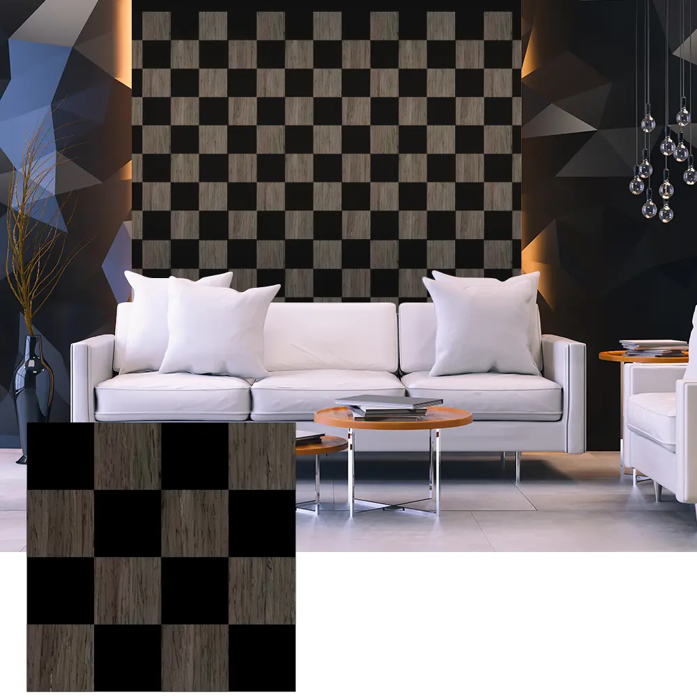 3D koka finiera akustiskie paneļi interjera sienu dizainam
