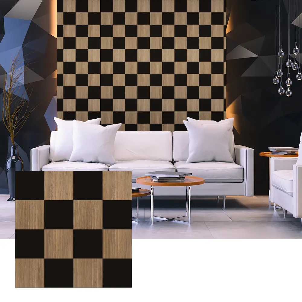 3D koka finiera akustiskie paneļi interjera sienu dizainam